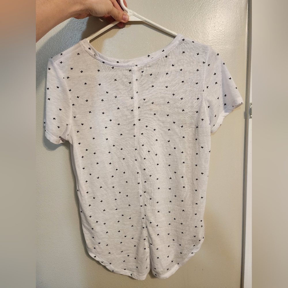 White Butterfly Print Top - Picture 2 of 3
